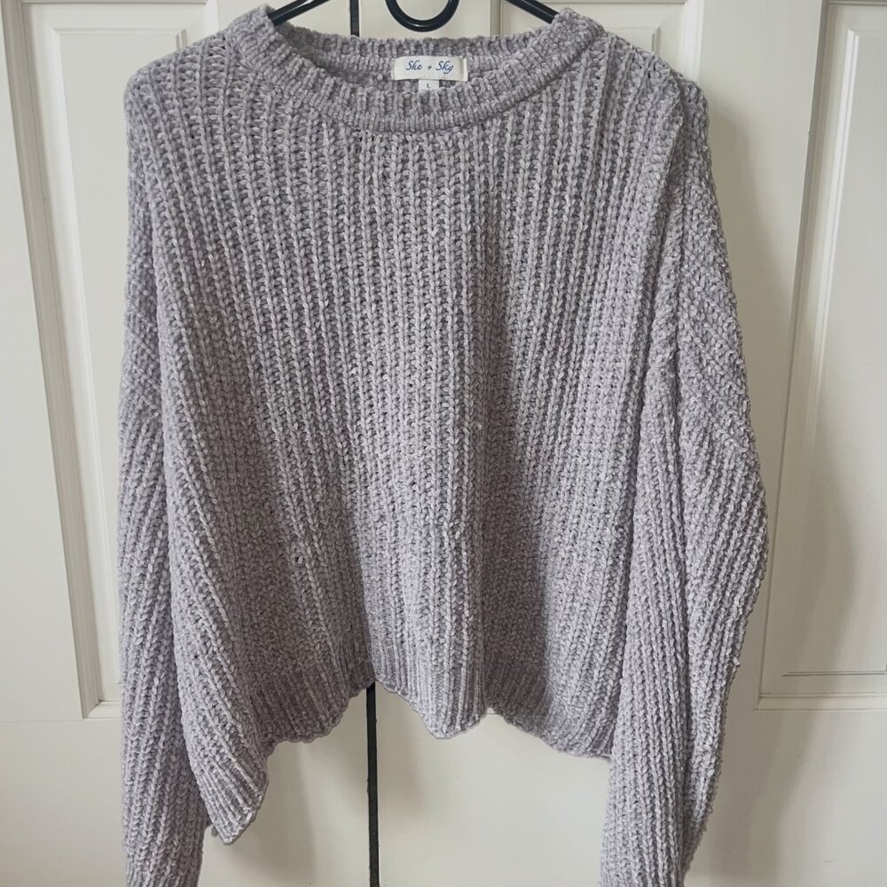 Grey Soft-Knit Sweater